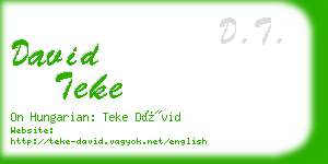 david teke business card